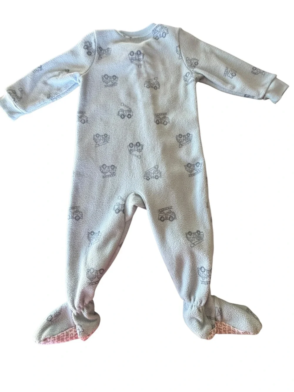 Carter’s Fleece Fire Truck Footed Sleeper Pajamas 18M Zip
